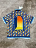 Casablanca L'Arche De Nuit Cuban Collar Silk Shirt Deep - Image 9