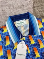 Casablanca L'Arche De Nuit Cuban Collar Silk Shirt Deep - Image 3
