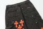 Chrome Hearts Cross Embroidered Distressed Denim Shorts - Image 4