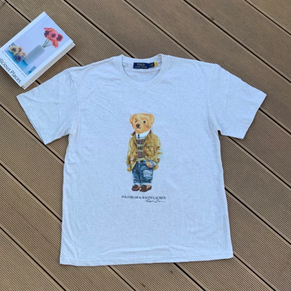 Ralph Lauren Polo Bear Jersey Cotton T-shirt Vintage Bear Grey