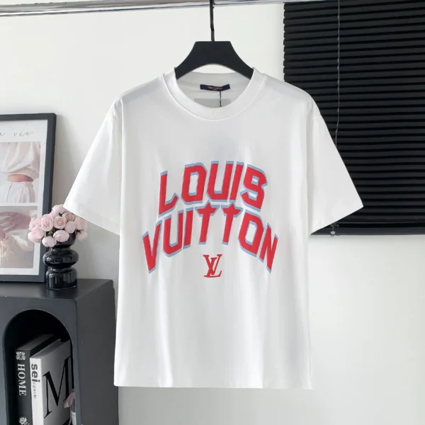 Louis Vuitton lv logo printed lettering T-shirt White