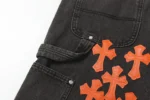 Chrome Hearts Cross Embroidered Distressed Denim Shorts - Image 3