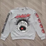 HELLSTAR 'RECORDS CREWNECK HEATHER GRAY' - Image 2