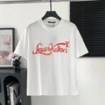 Louis Vuitton lv logo printed lettering T-shirt White