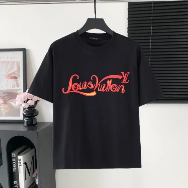 Louis Vuitton lv logo printed lettering T-shirt Black
