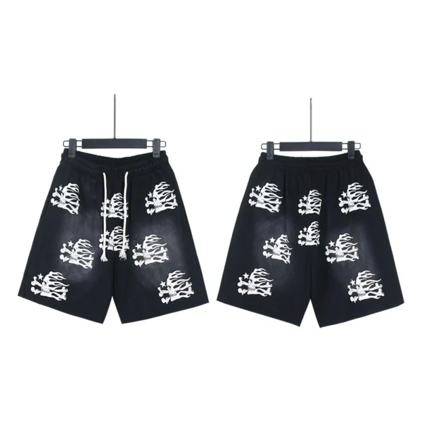 Hellstar washed vintage print shorts