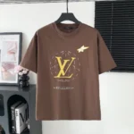 Louis Vuitton lv logo printed rhinestone lettering T-shirt