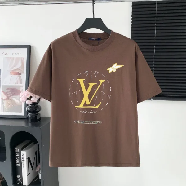 Louis Vuitton lv logo printed rhinestone lettering T-shirt