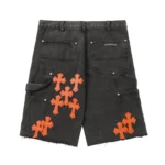 Chrome Hearts Cross Embroidered Distressed Denim Shorts - Image 2