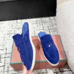 Loro Piana Blue Suede Nautical Charms Walk Babouche Loafers - Image 2