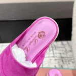 Loro Piana Rose red Suede Nautical Charms Walk Babouche Loafers - Image 7