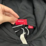 Supreme Satin Applique Hooded Sweatshirt Black - Image 6