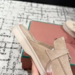 Loro Piana Pink Suede Nautical Charms Walk Babouche Loafers - Image 8