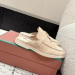 Loro Piana Pink Suede Nautical Charms Walk Babouche Loafers - Image 10