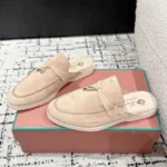 Loro Piana Pink Suede Nautical Charms Walk Babouche Loafers - Image 5