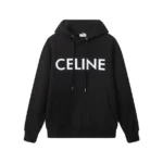 CELINE LOOSE HOODIE IN COTTON FLEECE BLACK