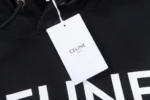 CELINE LOOSE HOODIE IN COTTON FLEECE BLACK - Image 4