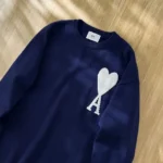Ami Paris Navy Ami De Coeur Sweater in Blue for Men - Image 4