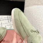 Loro Piana Olive Green Suede Nautical Charms Walk Babouche Loafers - Image 4