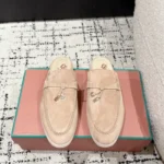 Loro Piana Pink Suede Nautical Charms Walk Babouche Loafers - Image 3