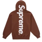 Supreme Satin Applique Hooded Sweatshirt Brown