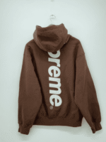 Supreme Satin Applique Hooded Sweatshirt Brown - Image 2