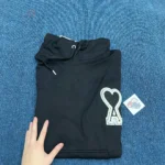 AMI Graphic Print Crew Neck Hoodie - Black Sweatshirts & Hoodies - Image 3