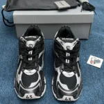 B*lenciaga Runner Womens Black Silver - 772767W3RMU1100 - Image 3