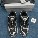 B*lenciaga Runner Womens Black Silver - 772767W3RMU1100 - Image 4