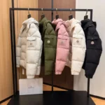 M*ncler Maya Hooded Short Down Jacket Black/Grey/Pink/White/Green - Image 3