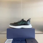 Dior B25 Runner Men's Leather Sneakers D-Pattern Black&Green - Image 9