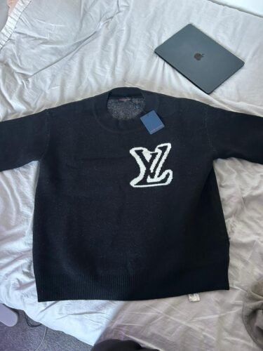 Lo*is Vutton Wool Blend sweater Black LV logo photo review