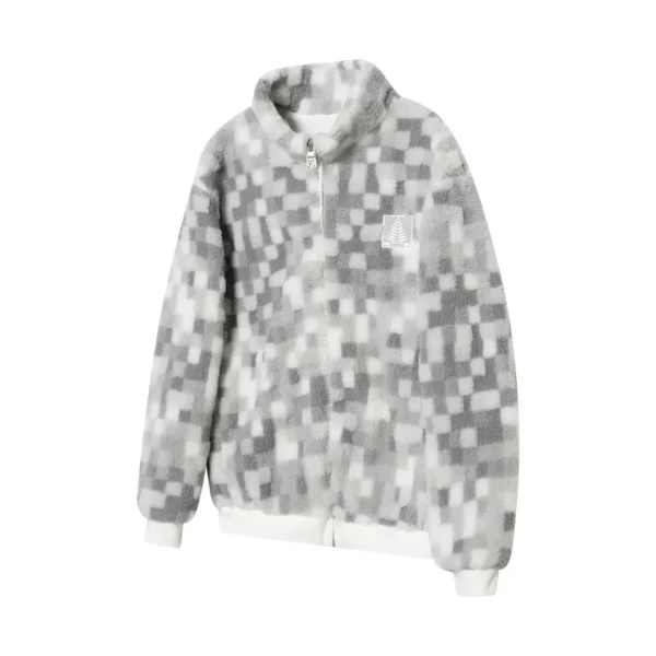 LV 24ss suede belted jacket with Damoflage Snow pattern