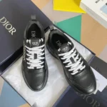 Dior B25 Runner Men's Leather Sneakers D-Pattern Black Black - Image 2