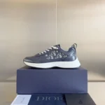 Dior B25 Runner Men's Leather Sneakers D-Pattern Navy - Image 7