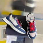 Dior B25 Runner Men's Suede Sneakers D Pattern Blue&White