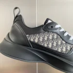 Dior B25 Runner Men's Leather Sneakers D-Pattern Black Black - Image 9