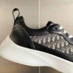 Dior B25 Runner Men's Leather Sneakers D-Pattern Black - Image 8