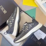 Dior B25 Runner Men's Leather Sneakers D-Pattern Navy - Image 5