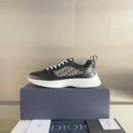 Dior B25 Runner Men's Leather Sneakers D-Pattern Black - Image 5