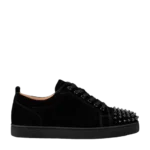 Christian Louboutin Black Louis Junior Spikes Leather Sneakers