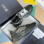 Dior B25 Runner Men's Leather Sneakers D-Pattern Black Black - Image 6