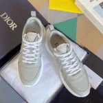 Dior B25 Runner Men's Leather Sneakers D-Pattern Grey - Image 10