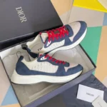 Dior B25 Runner Men's Suede Sneakers D Pattern Blue&White - Image 3