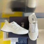 Dior B25 Runner Men's Leather Sneakers D-Pattern White