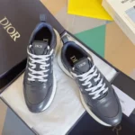 Dior B25 Runner Men's Leather Sneakers D-Pattern Navy - Image 6