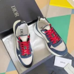 Dior B25 Runner Men's Suede Sneakers D Pattern Blue&White - Image 5