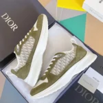 Dior B25 Runner Men's Suede Sneakers D Pattern Olive Green - Image 3
