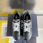 Dior B25 Runner Men's Leather Sneakers D-Pattern Black Black - Image 3