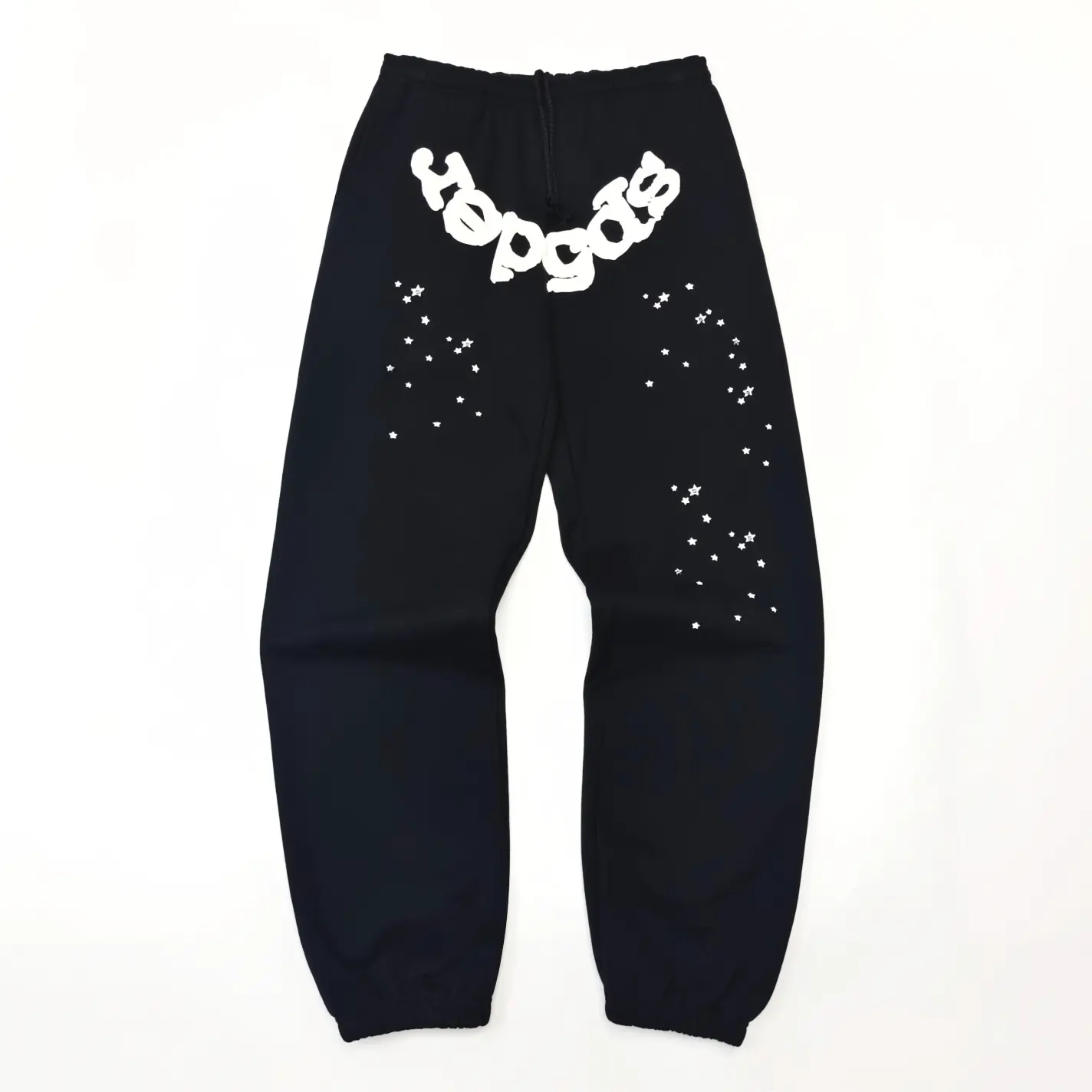 D583FA10-4E0B-44ED-8FE6-A72260F411C2 Sp5der Web pants Black White logo - Image 1